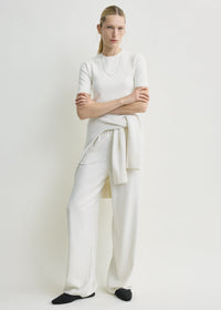 Monogram flannel pj bottoms ecru