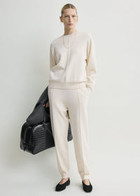 Pintucked sweater ecru