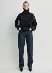 Double-knit turtleneck black