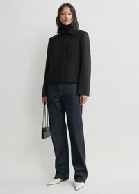 Boxy twill jacket black