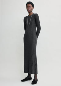 Cable knit dress charcoal