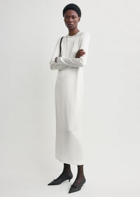 Long satin dress white