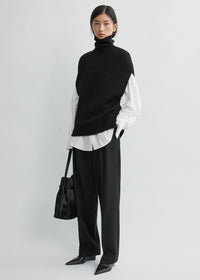 Double-knit cape knit black