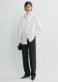 Oversized striped shirt white petite