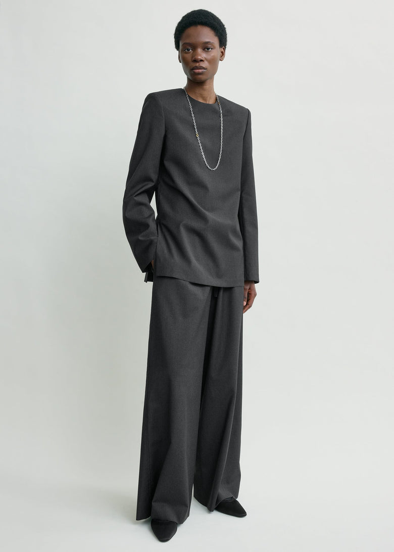 Tailored dinner blouse charcoal