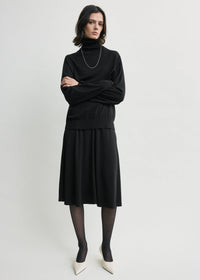 Short fluid jersey skirt black