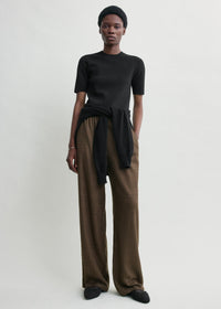 Monogram flannel pj bottoms dark brown