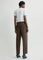 Pleated straight trousers bark