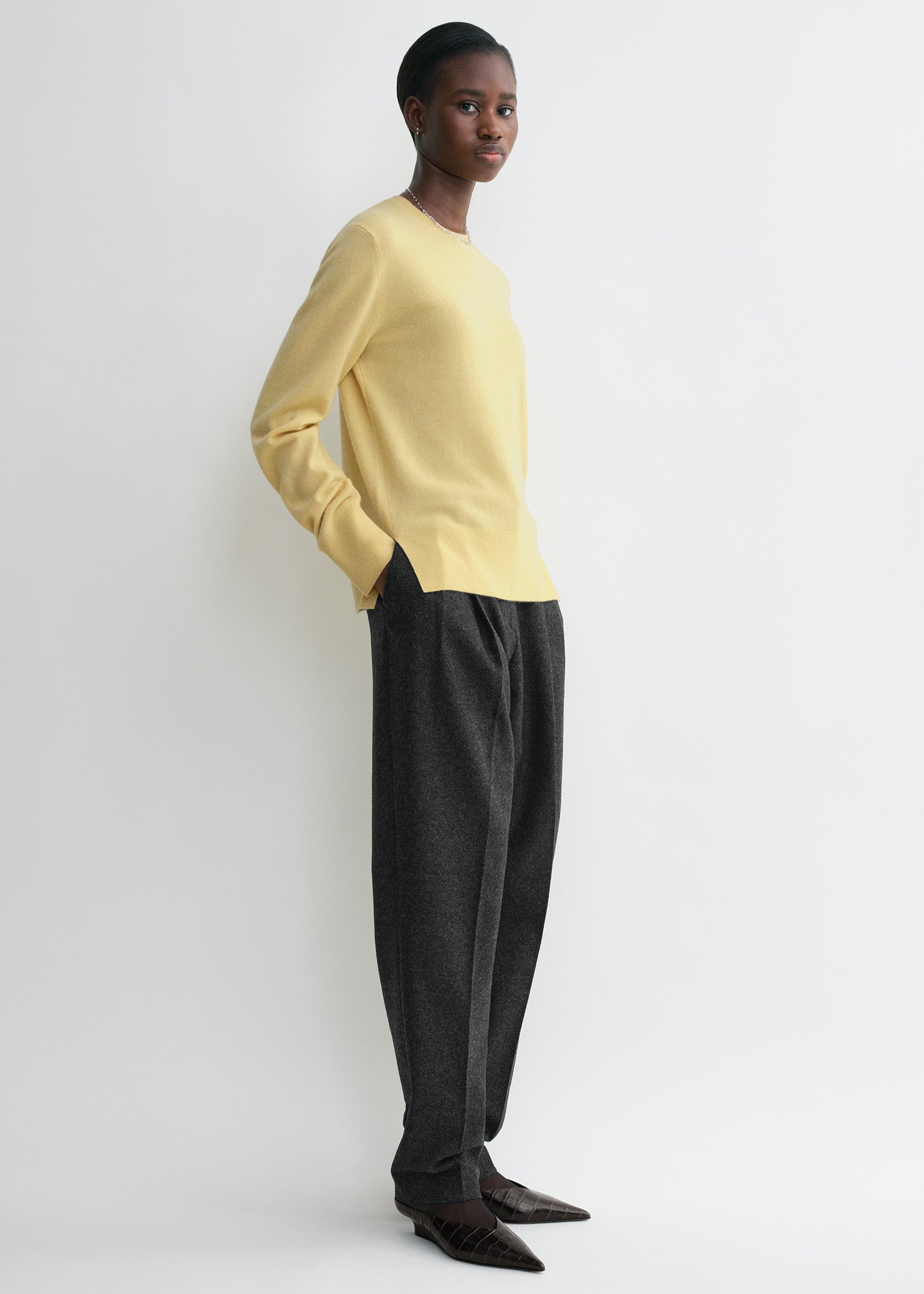 Soft yellow sweater deals
