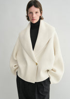 Shawl-lapel cardigan milk