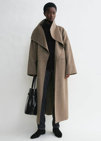 Signature wool cashmere coat oak