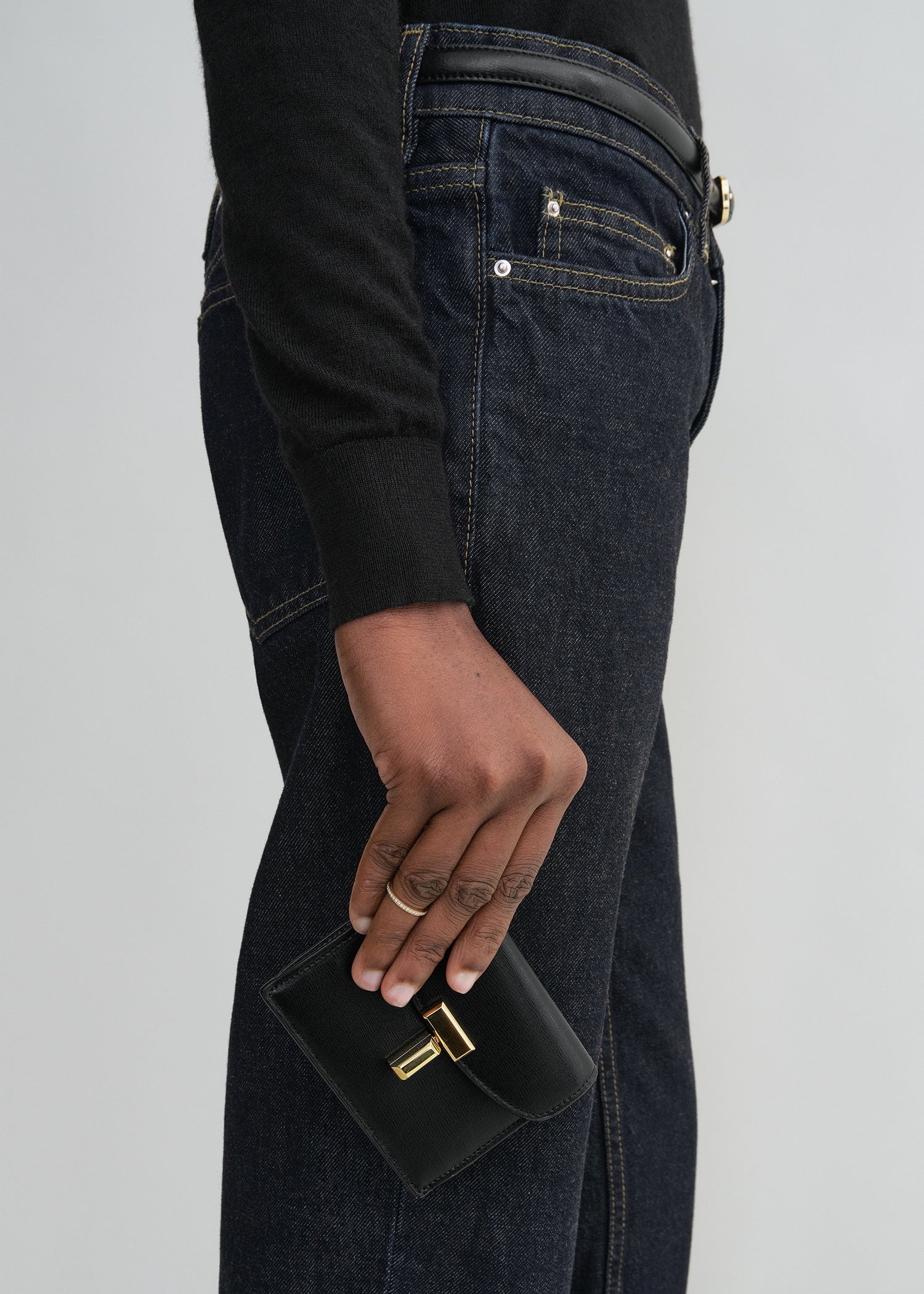 T-Lock leather cardholder black