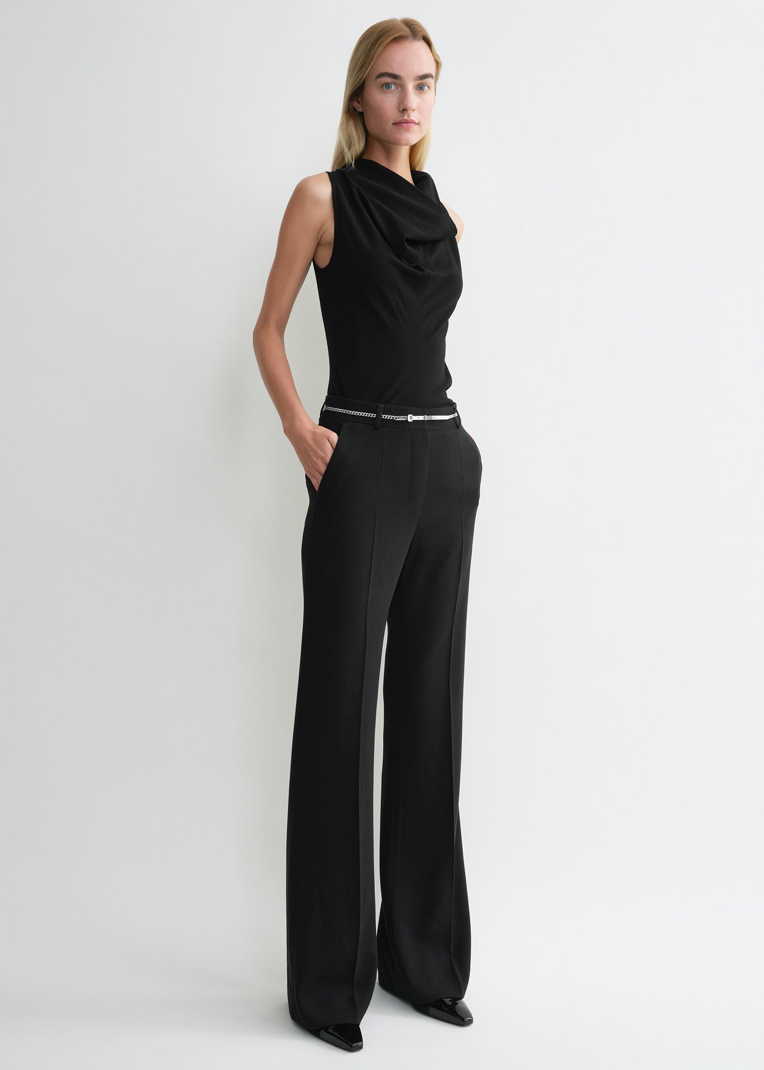 Flared evening trousers black TOTEME