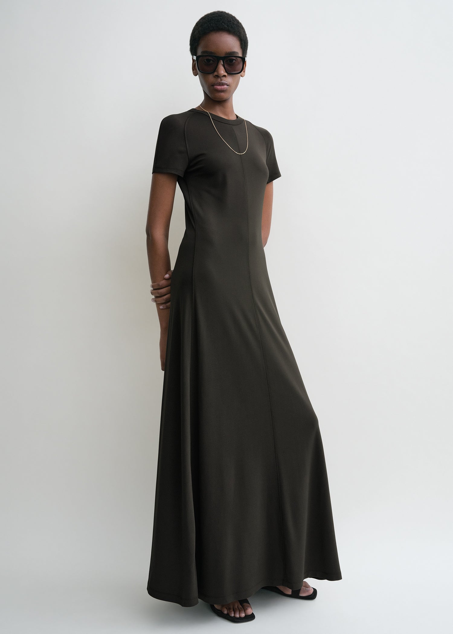 Fluid jersey dress pepper
