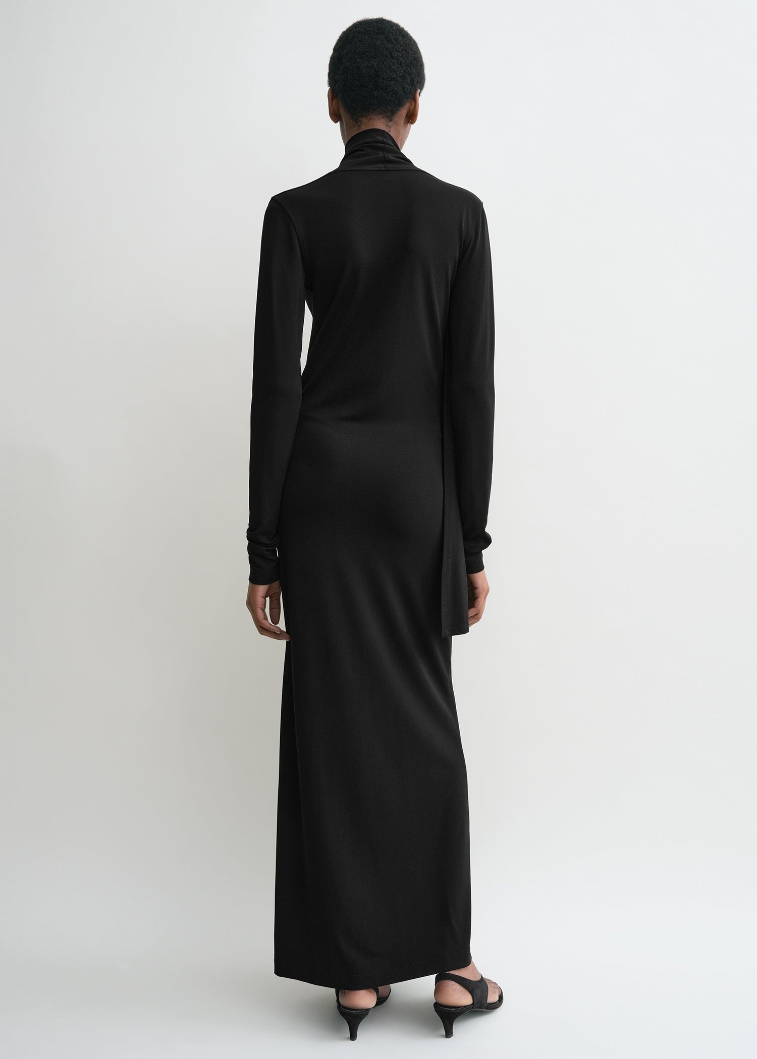 Overlapped jersey dress black