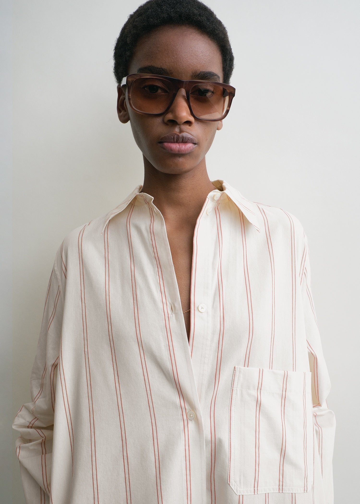 Striped tunic dress ecru/blossom