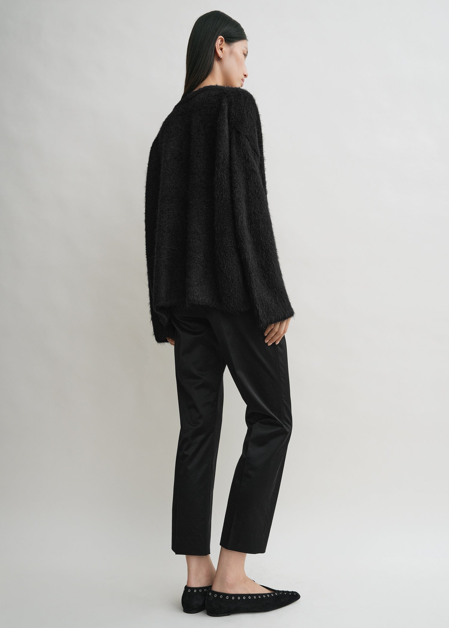 Boxy silk knit black