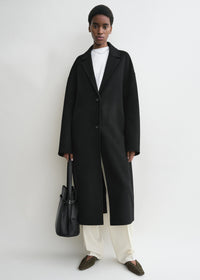Doublé cocoon coat black