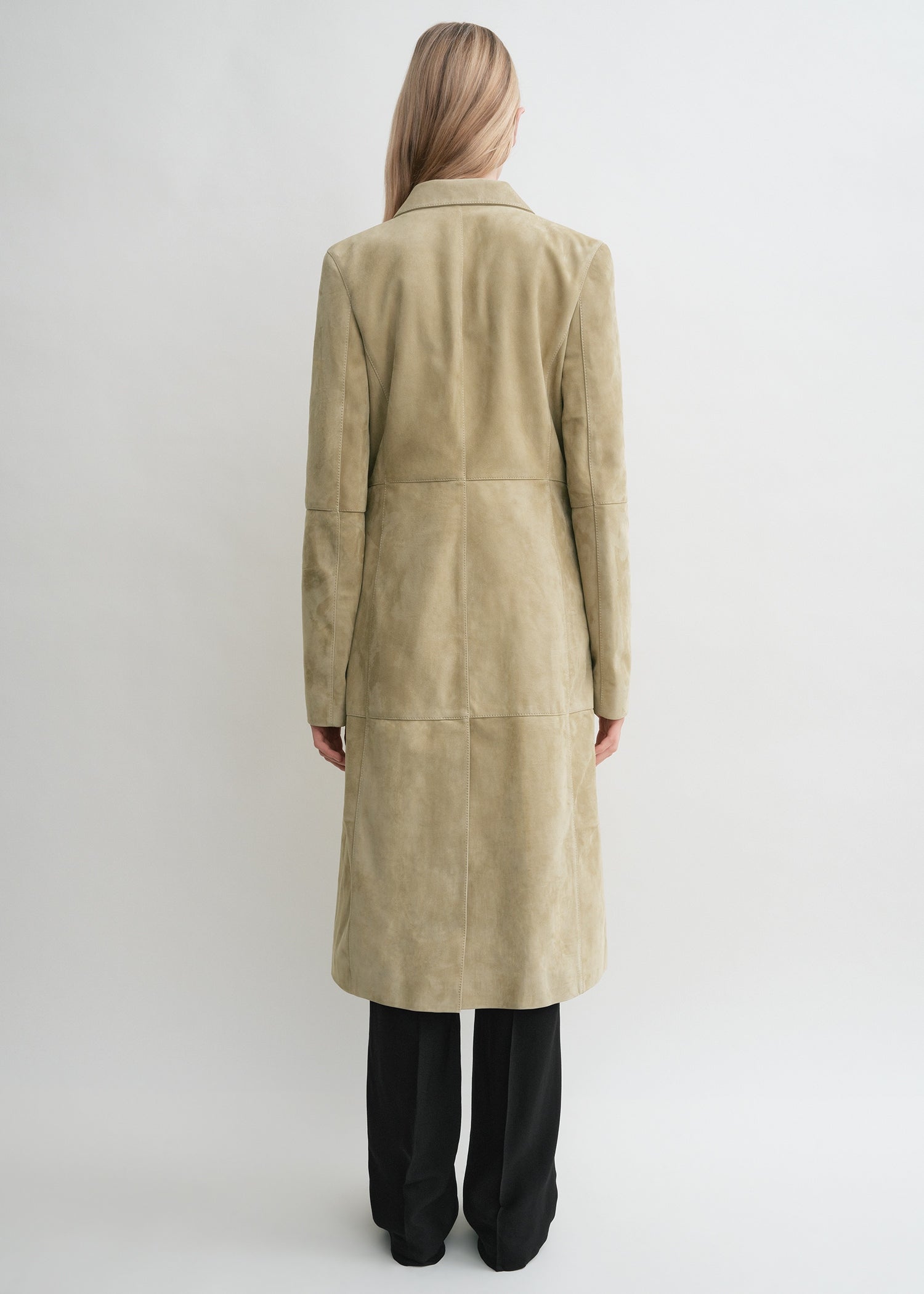 Cinched suede coat desert