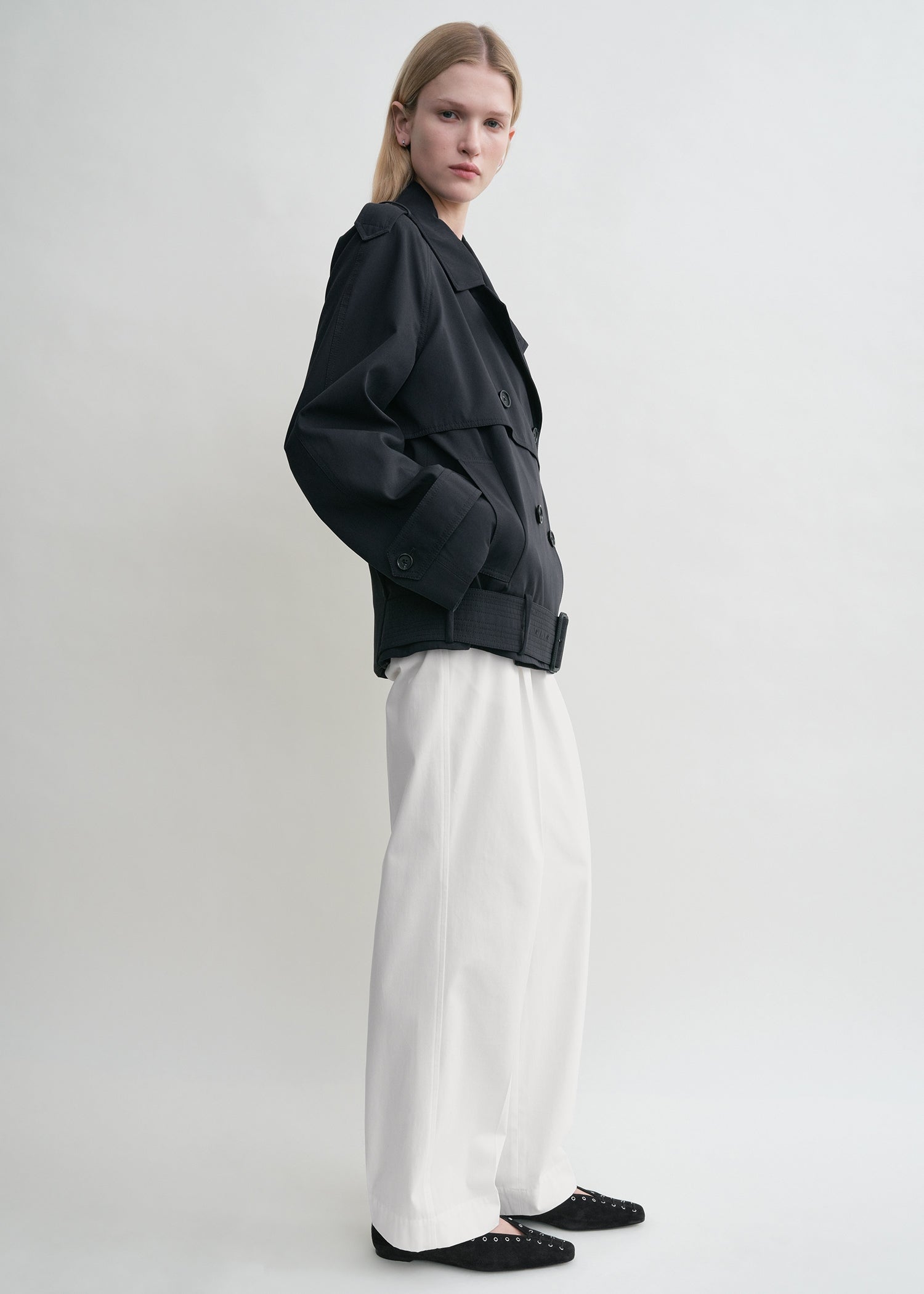 Short cotton trench nightfall