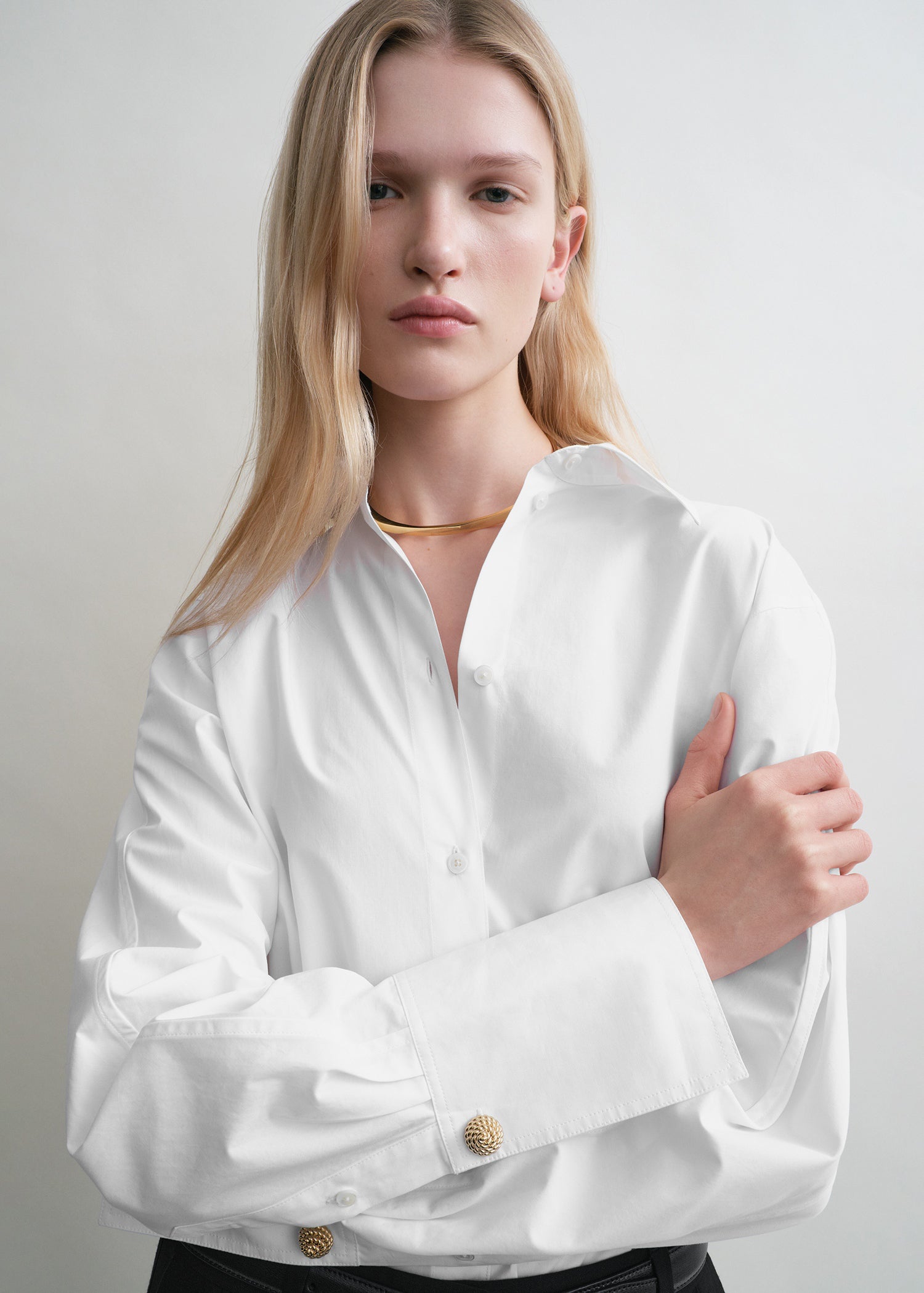 Oversized tuxedo shirt white