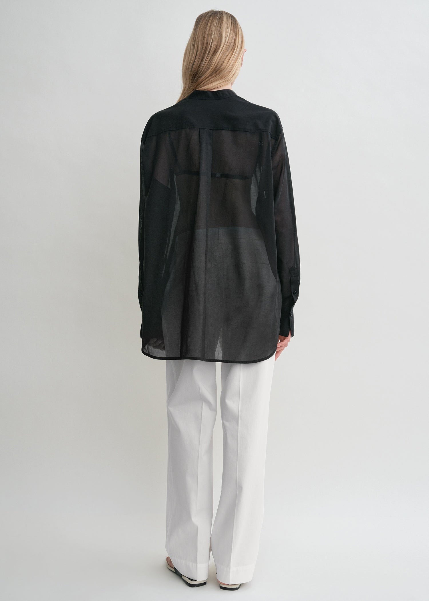 Stand-collar shirt black