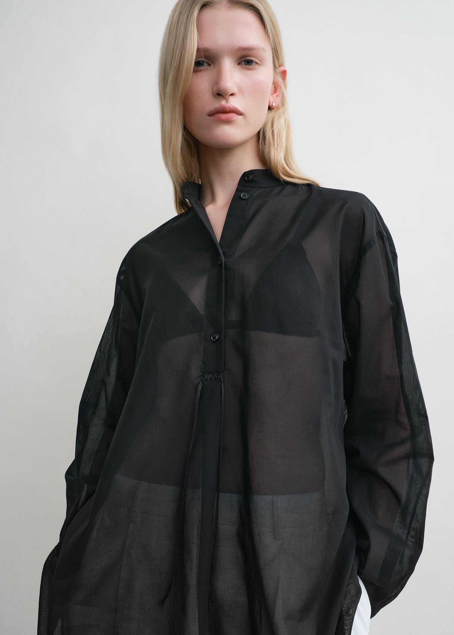 Stand-collar shirt black