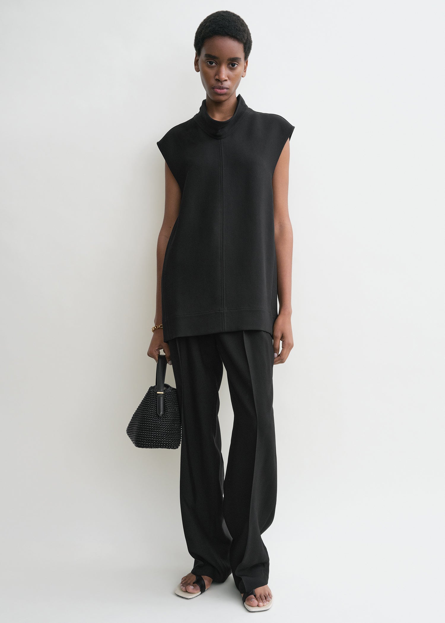 High neck top black