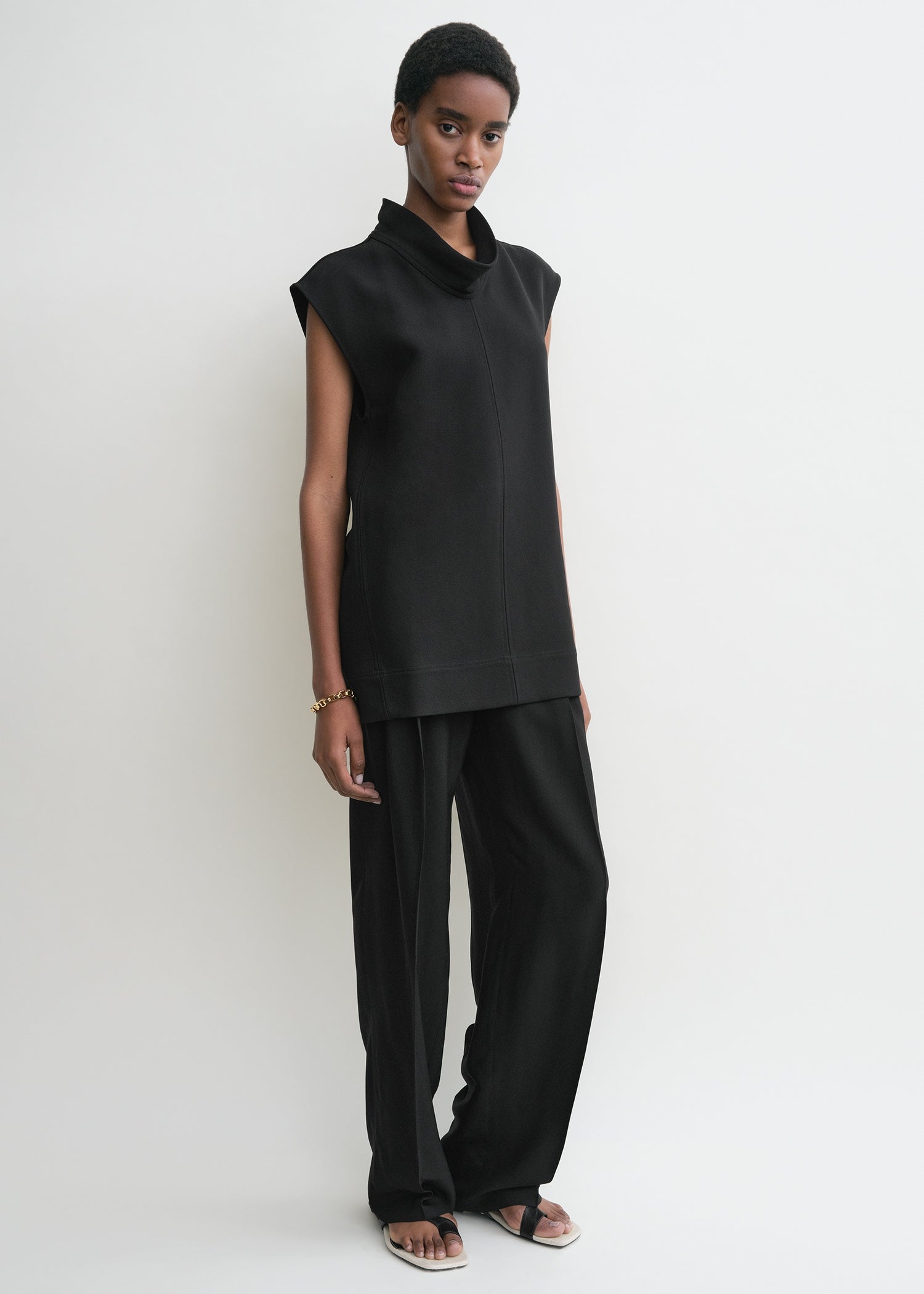 High neck top black