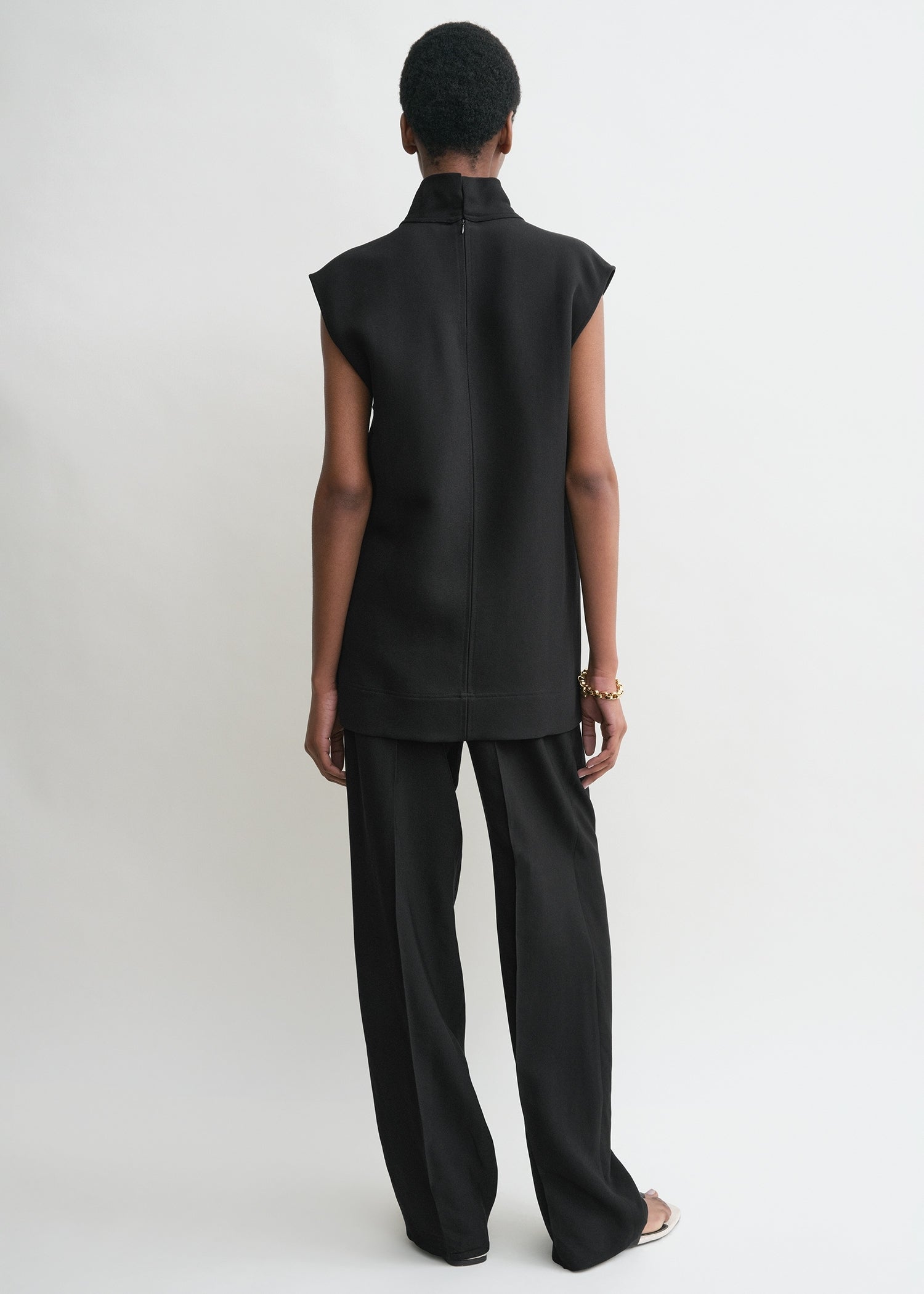High neck top black