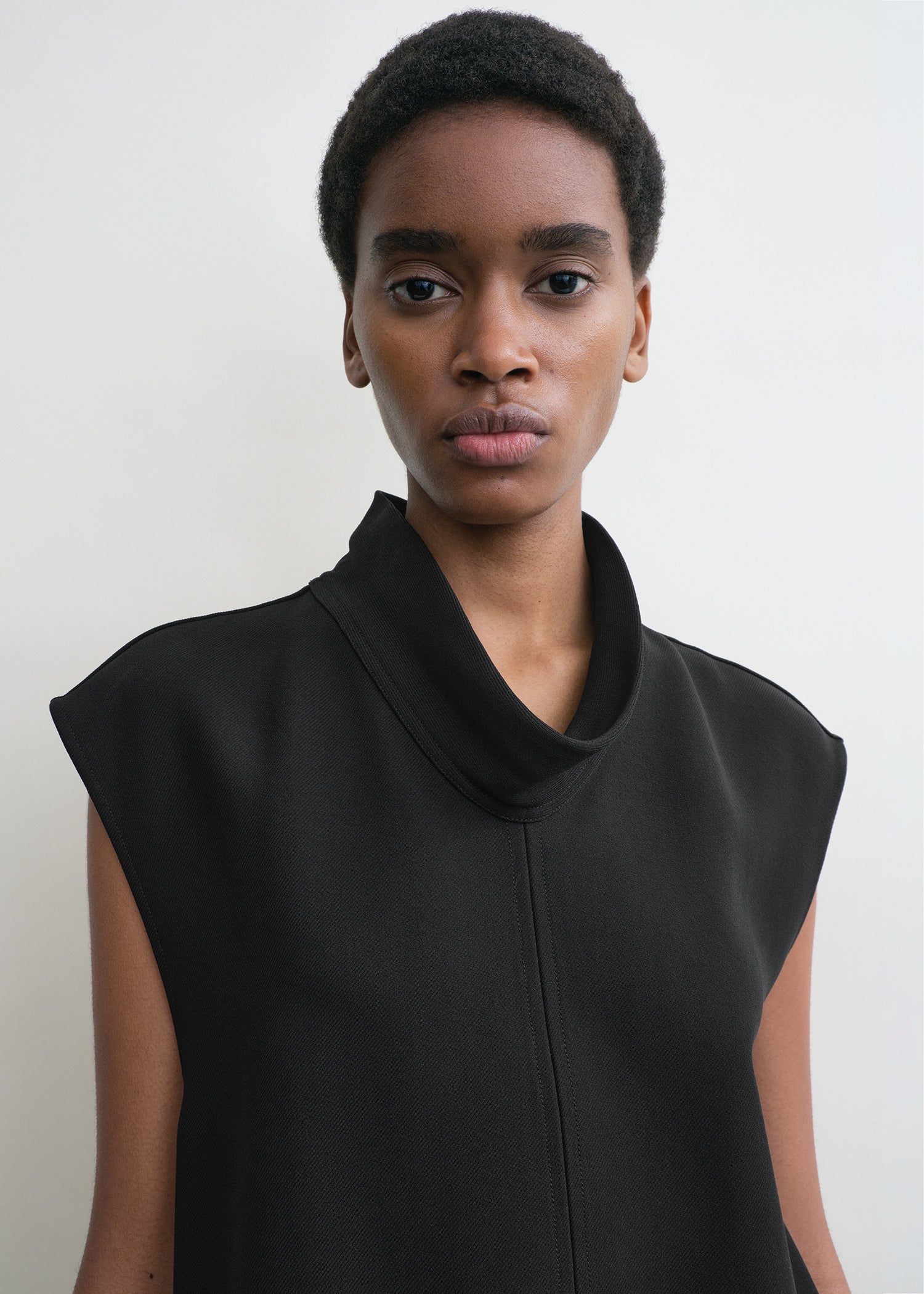 High neck top black