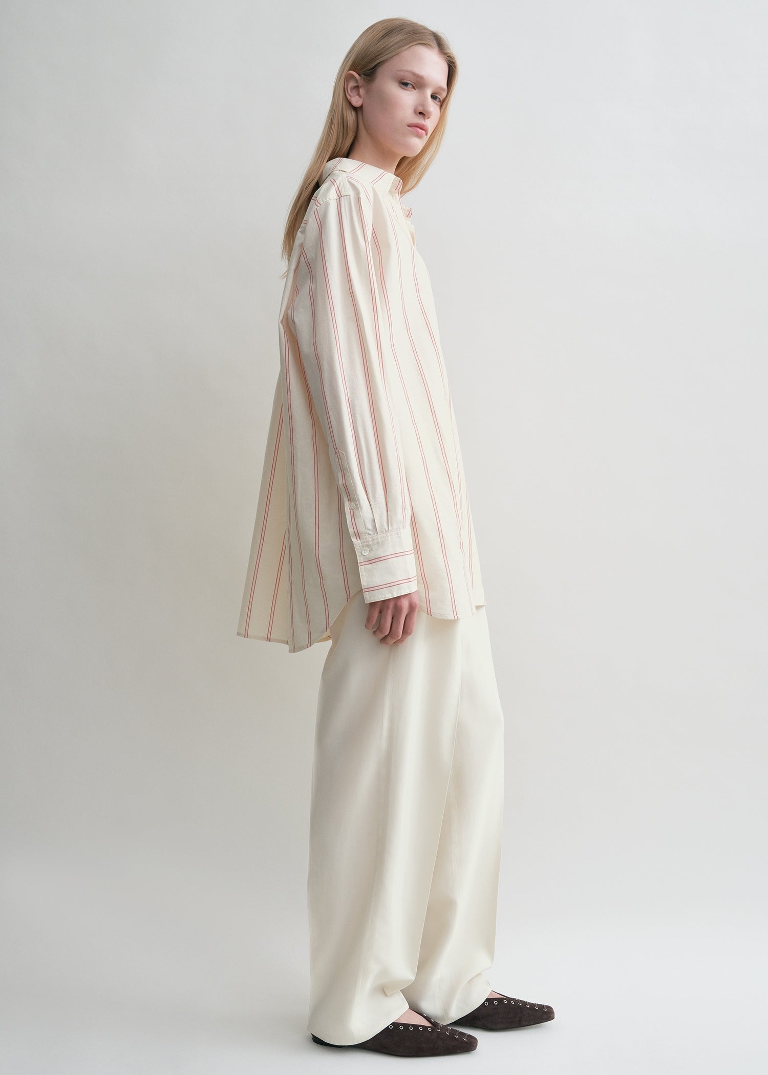 Relaxed striped shirt ecru/blossom