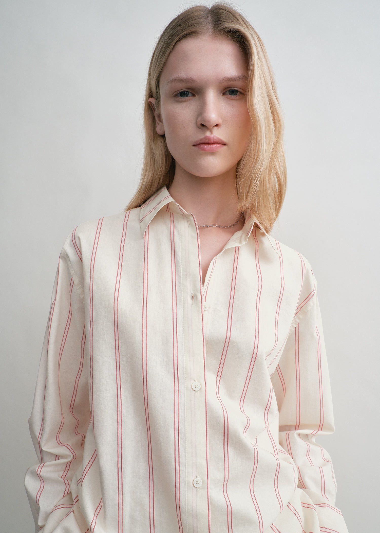 Relaxed striped shirt ecru/blossom