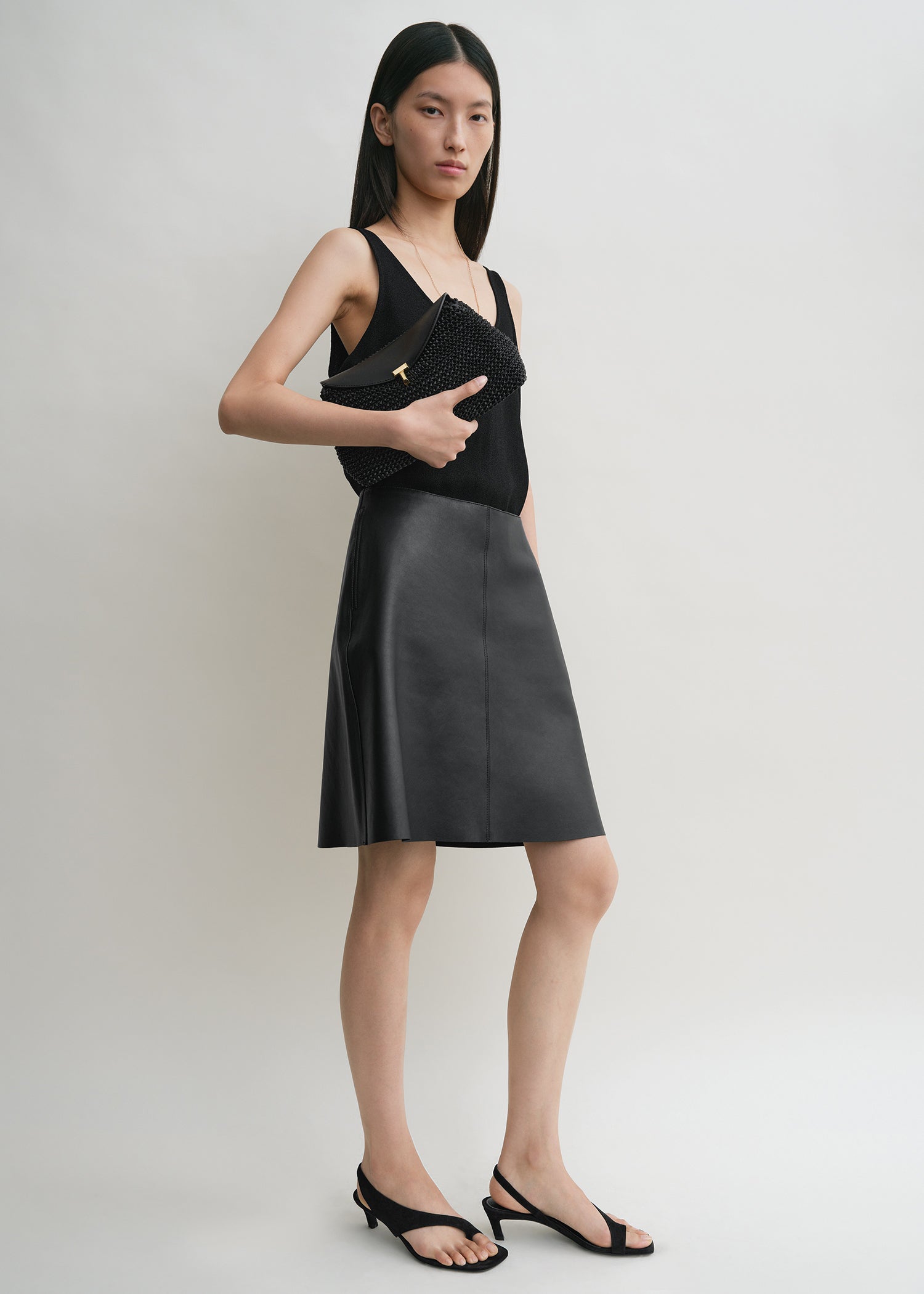 Leather skirt black