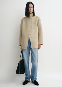 Patch pocket doublé jacket fawn melange