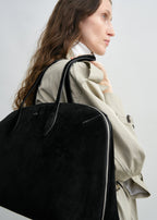 Suede day tote black