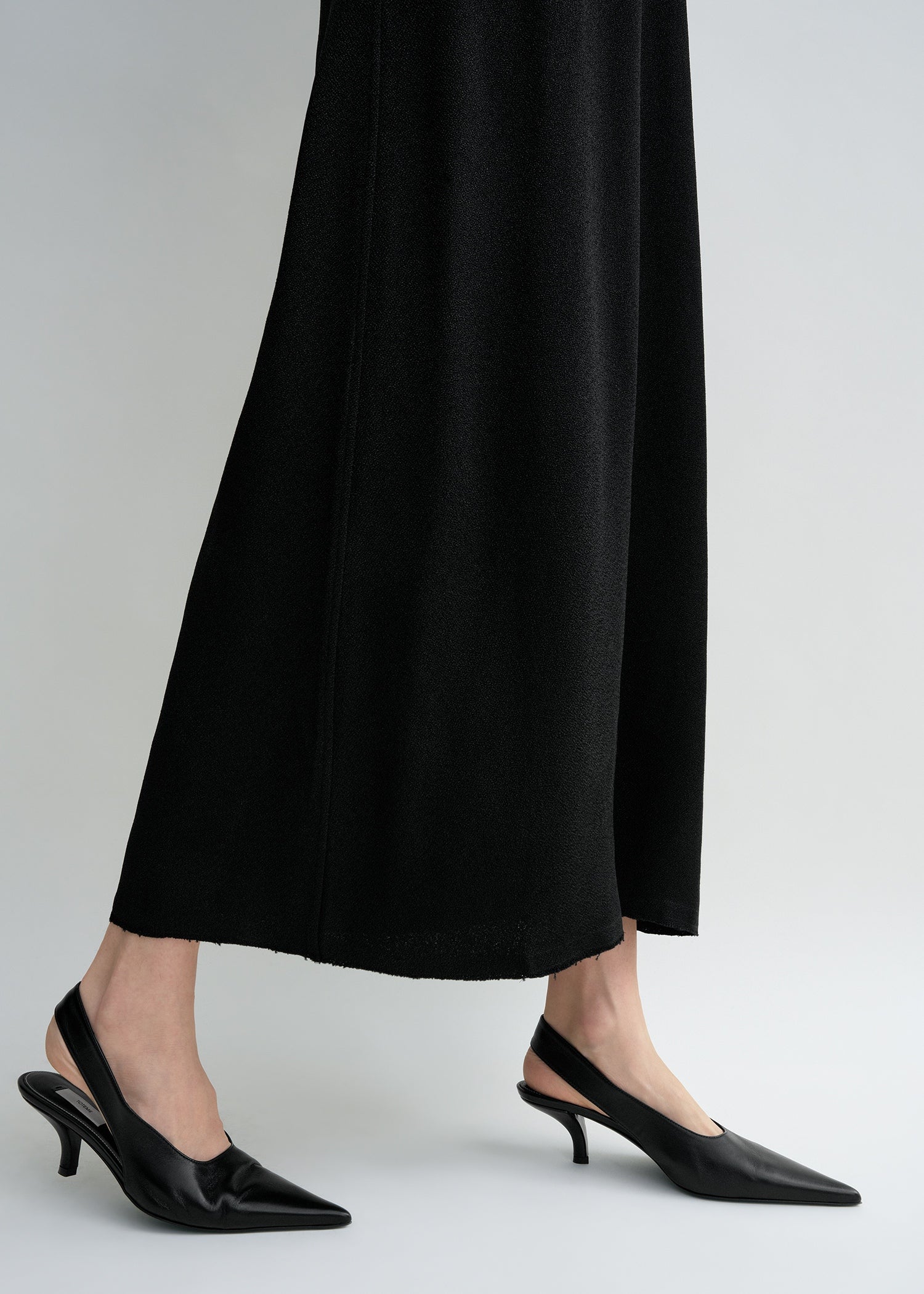 Scoop-neck sablé dress black