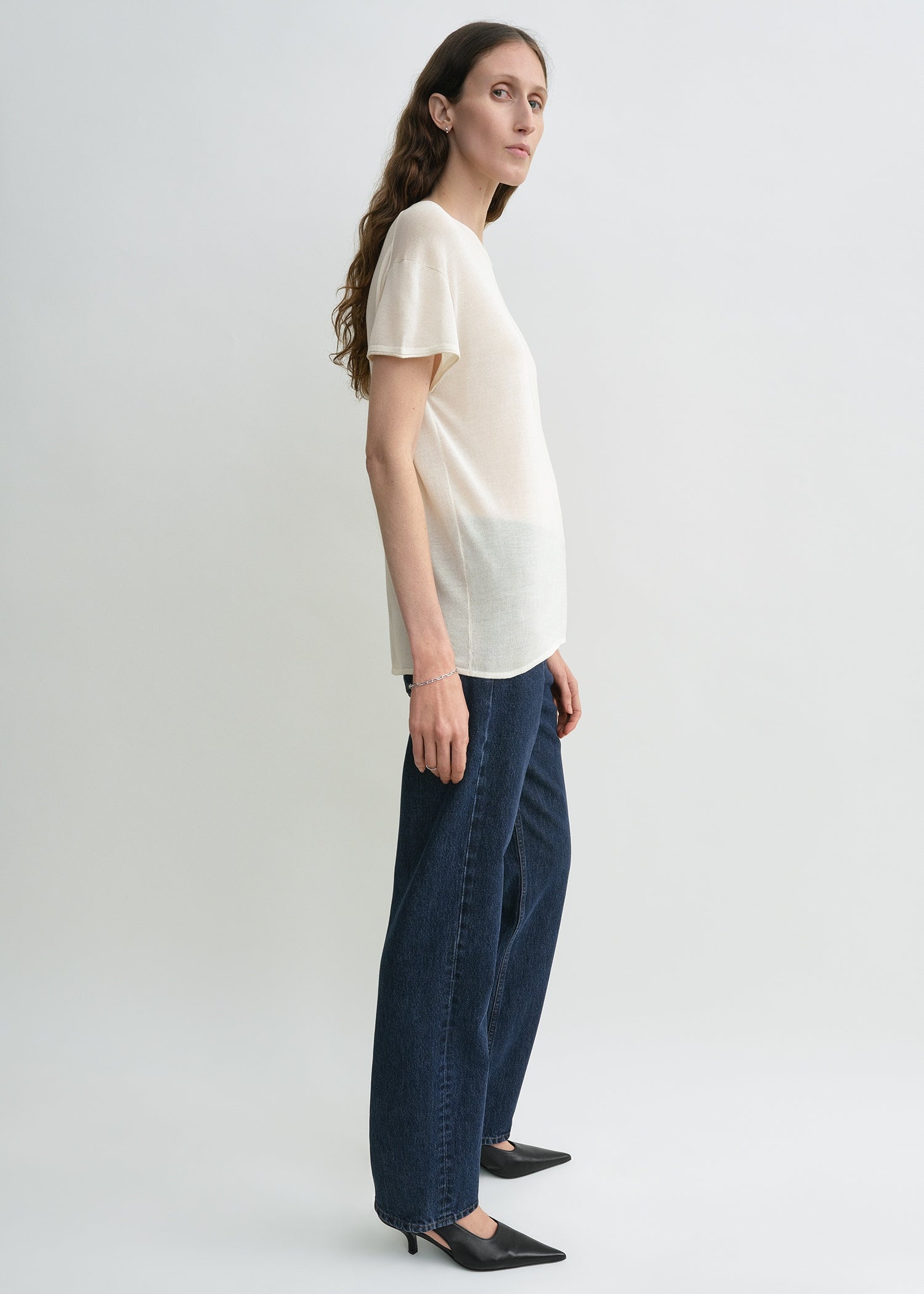 Silk tee ecru