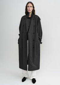 Crisp summer trench washed black petite