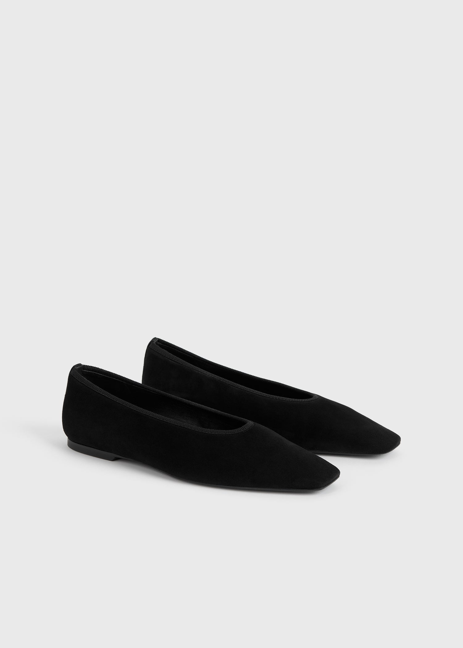 Minimalist suede ballerinas black