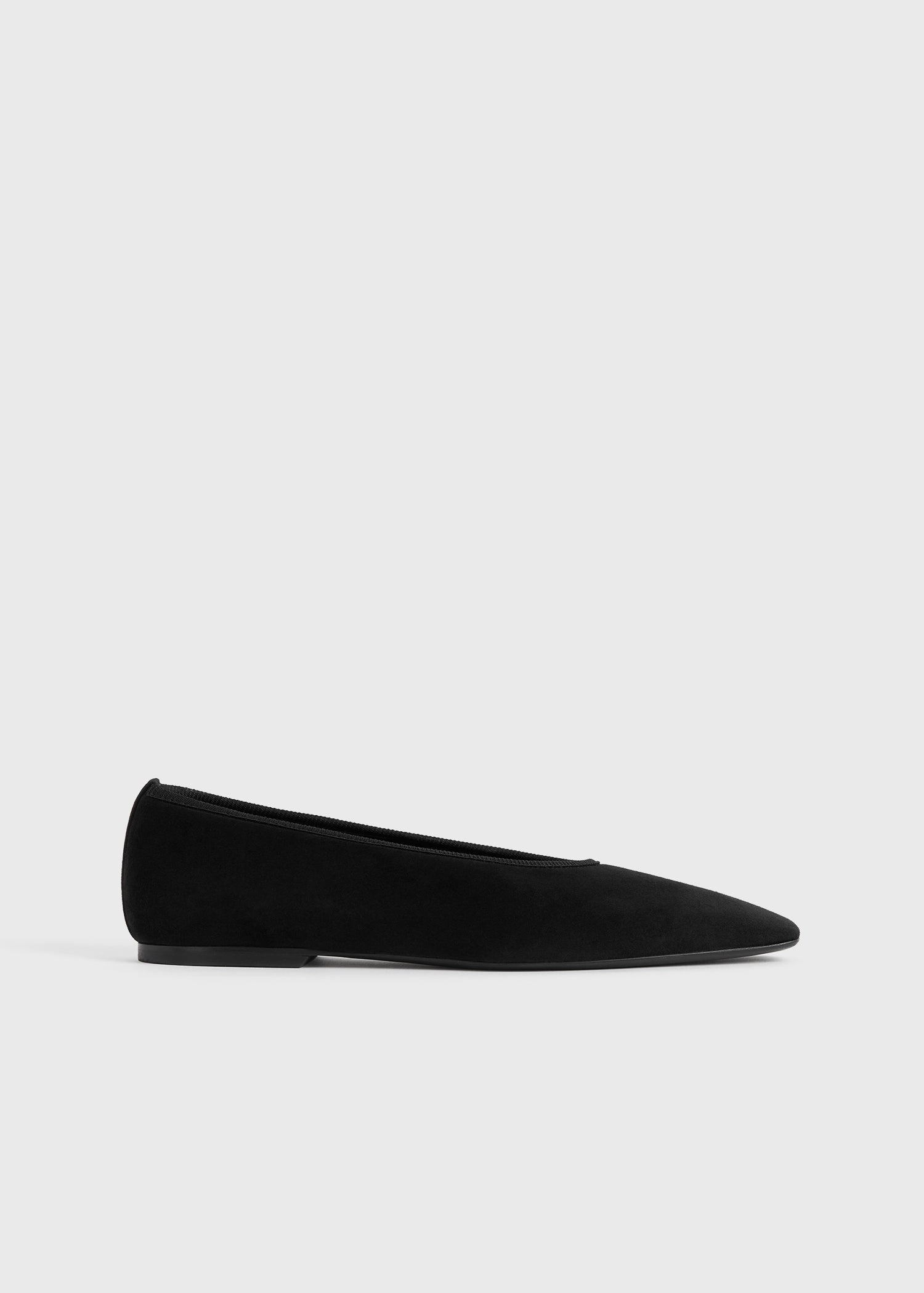 Minimalist suede ballerinas black
