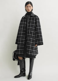 Windowpane country coat black/white