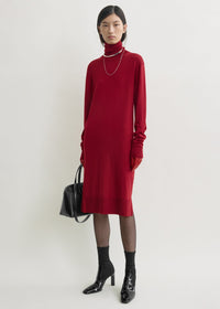 Turtleneck dress red