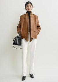 Minimal biker jacket copper