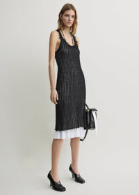 Mohair knit tank dress black