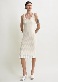 Mohair knit tank dress off-white