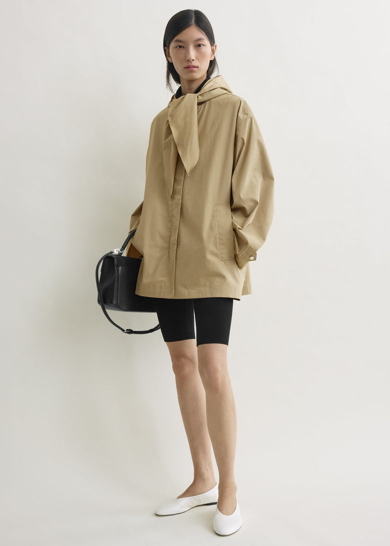 Technical scarf jacket cashew