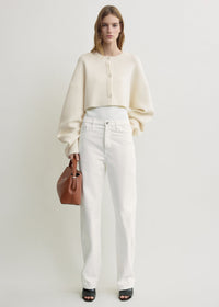 Cropped oversized cardigan milk