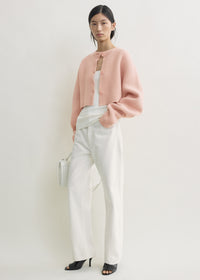 Cropped oversized cardigan flamingo