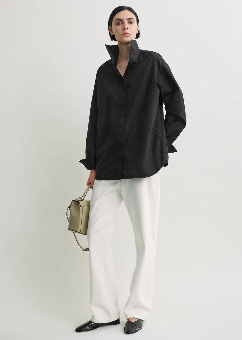 Sharp poplin shirt black